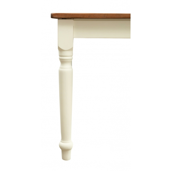Masa fixa,  L80*80*H78 cm, culoare nuc/alb antic, Lemn Masiv [4]