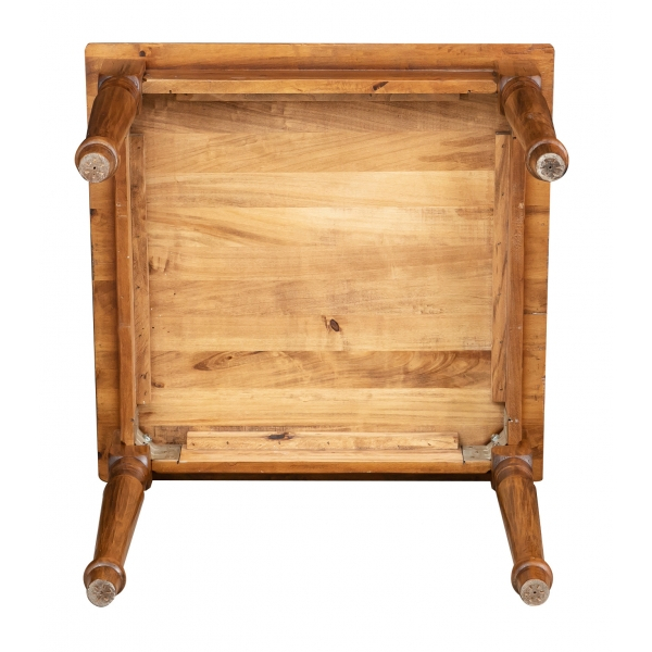 Masa fixa, L90 *90 *H78 cm, culoare nuc antichizat, Lemn Masiv [5]