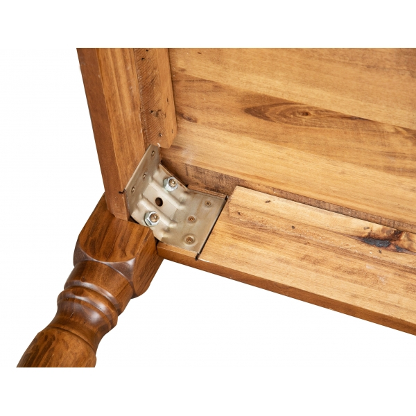 Masa fixa, L90 *90 *H78 cm, culoare nuc antichizat, Lemn Masiv [6]