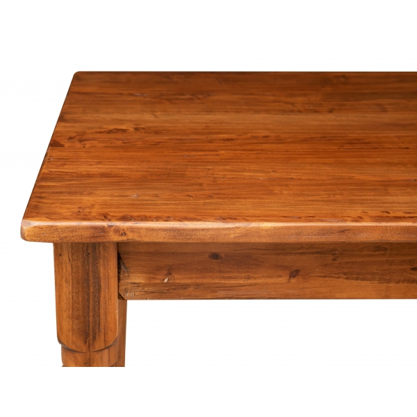 Masa fixa, L90 *90 *H78 cm, culoare nuc antichizat, Lemn Masiv [2]