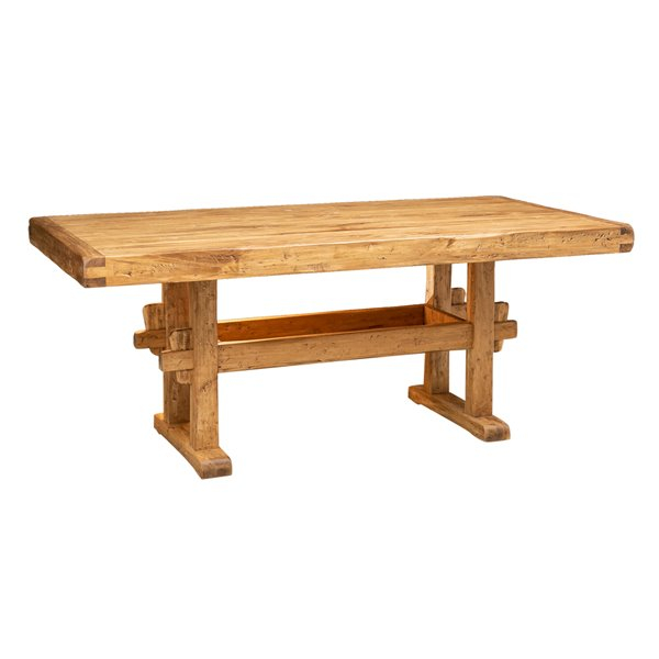 Masa fixa, L200*100*H80 cm, natur antic, lemn masiv [1]