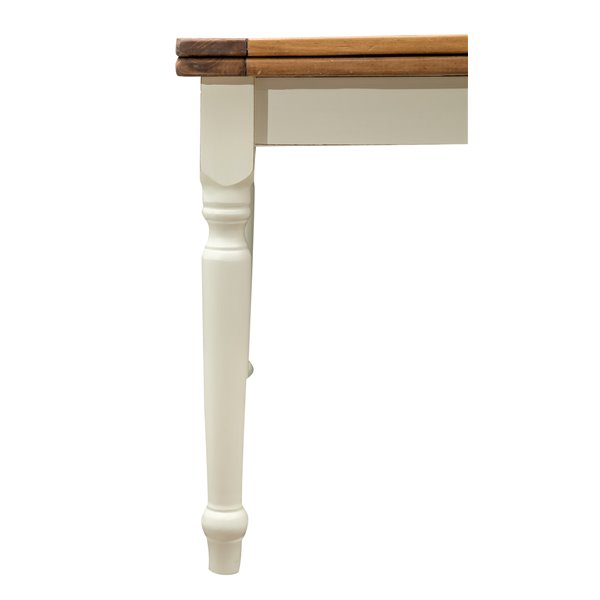 Masa pliabila,  L120(240)*120*80 cm, culoare natur/alb antic, Lemn masiv [4]