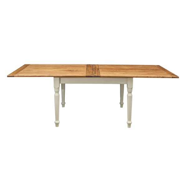 Masa pliabila,  L120(240)*120*80 cm, culoare natur/alb antic, Lemn masiv [5]