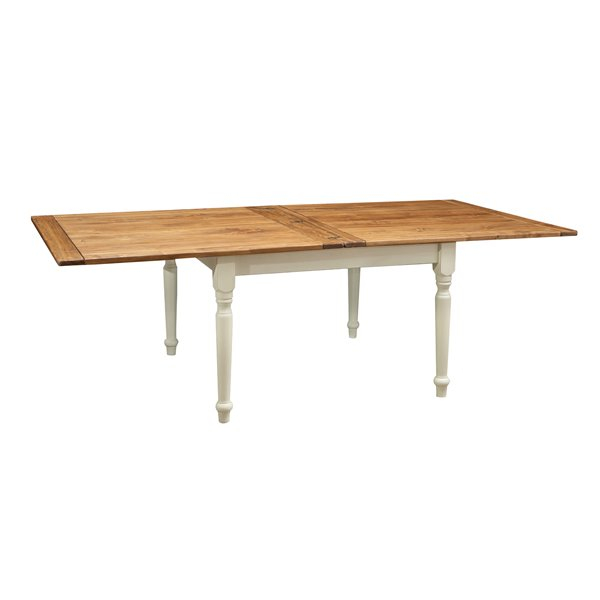 Masa pliabila,  L120(240)*120*80 cm, culoare natur/alb antic, Lemn masiv [6]