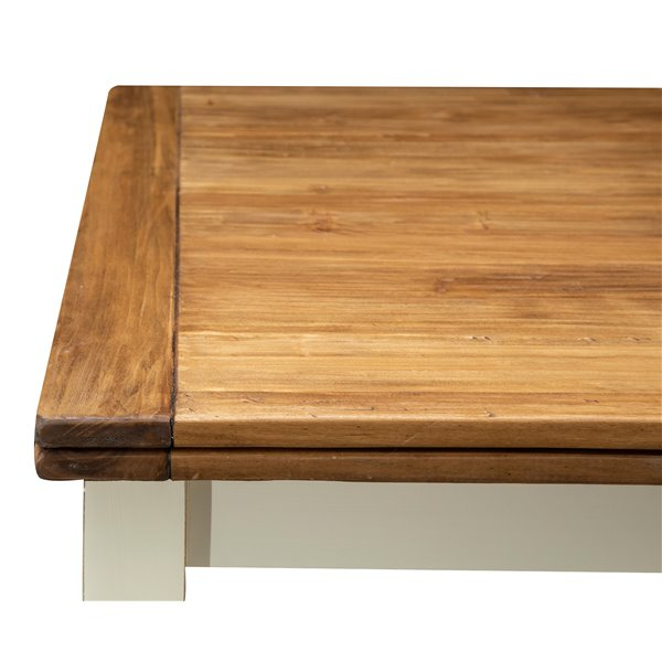 Masa pliabila,  L120(240)*120*80 cm, culoare natur/alb antic, Lemn masiv [3]