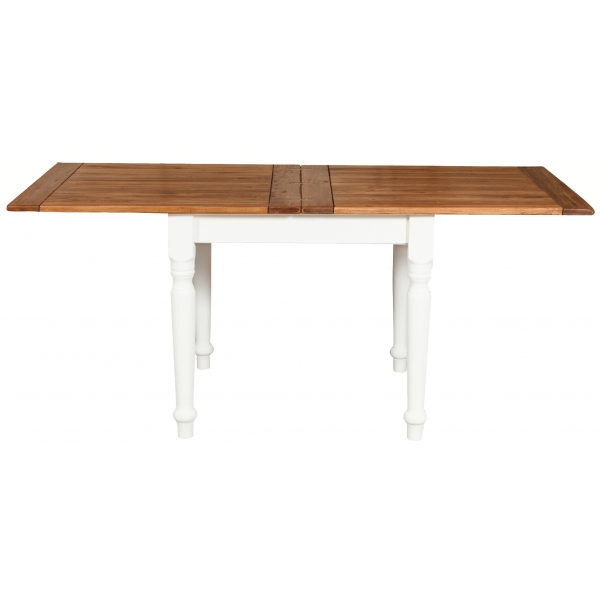 Masa pliabila, L90(180)*90*H80 cm, culoare natur/alb antic, Lemn masiv [6]
