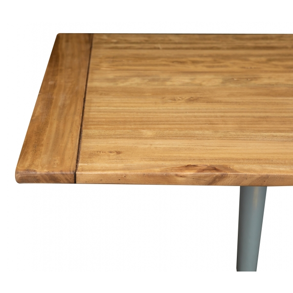 Masa pliabila, L90(180)*90*H80 cm, culoare natur/gri antic, Lemn masiv [6]