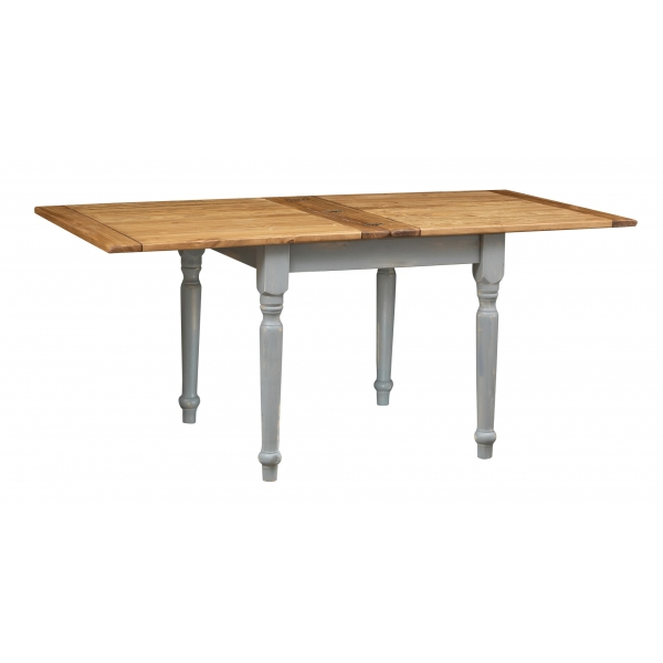 Masa pliabila, L90(180)*90*H80 cm, culoare natur/gri antic, Lemn masiv [4]