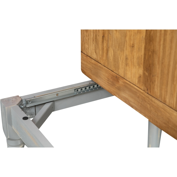 Masa pliabila, L90(180)*90*H80 cm, culoare natur/gri antic, Lemn masiv [3]