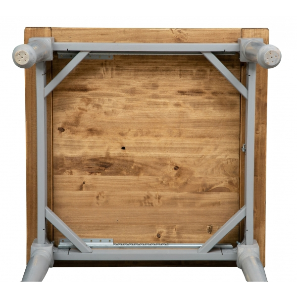 Masa pliabila, L90(180)*90*H80 cm, culoare natur/gri antic, Lemn masiv [13]