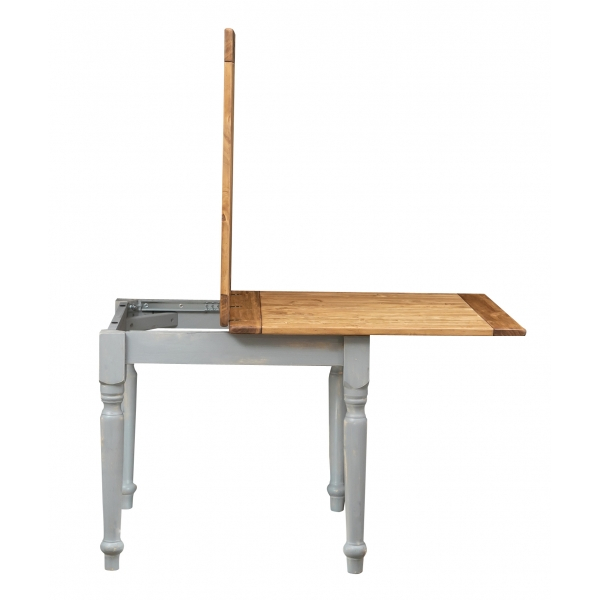 Masa pliabila, L90(180)*90*H80 cm, culoare natur/gri antic, Lemn masiv [11]