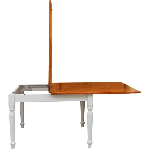 Masa pliabila,  L120(240)*120*H80 cm, culoare nuc/alb antic, Lemn masiv [5]