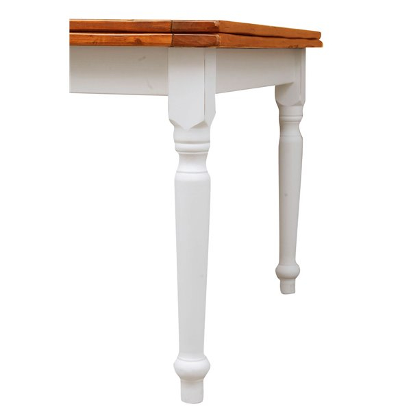 Masa pliabila,  L120(240)*120*H80 cm, culoare nuc/alb antic, Lemn masiv [7]