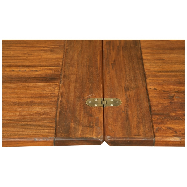 Masa pliabila, L90(180)*90*H80 cm, culoare nuc/alb antic, Lemn masiv [7]
