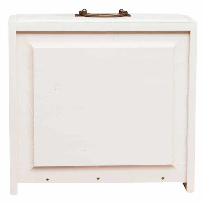 Noptiera, L45*36*H70 cm,  alb antichizat/natur, lemn masiv [7]