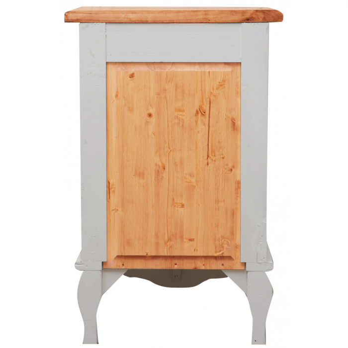 Noptiera, L46*36*H70 cm,  alb antichizat/natur, lemn masiv [8]