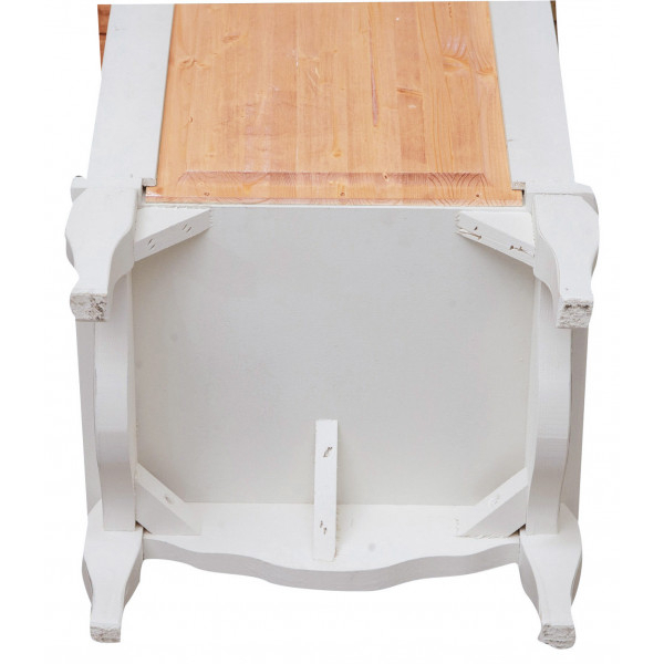 Noptiera,  L46*36*H70 cm, alb antichizat/natur,  lemn masiv [10]