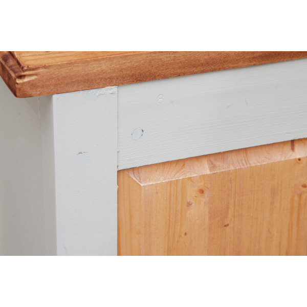 Noptiera,  L46*36*H70 cm, alb antichizat/natur,  lemn masiv [9]