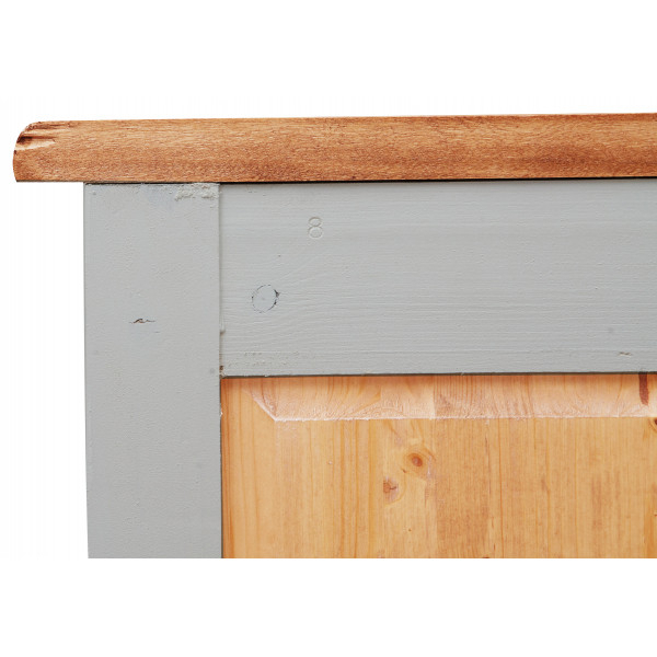 Noptiera,  L46*36*H70 cm, alb antichizat/natur,  lemn masiv [8]