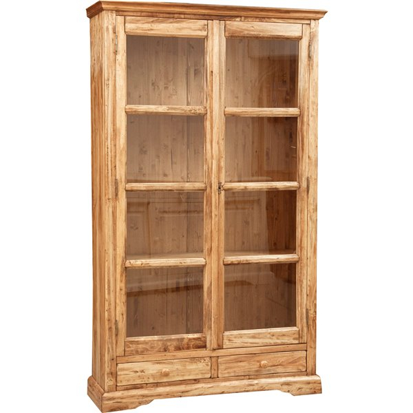 Vitrina,  L109*36*H180 cm, 2 usi 2 sertare, lemn masiv [2]