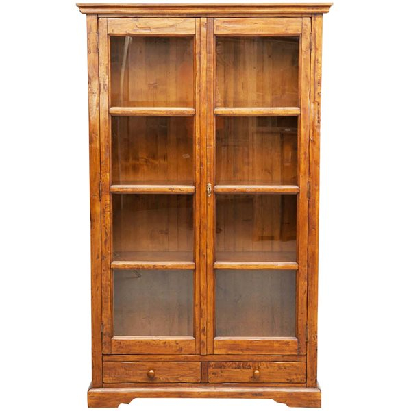 Vitrina,  L109*36*H180 cm, 2 usi 2 sertare, lemn masiv [1]