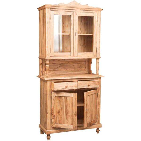 Vitrina, L107*43*H238 cm, 2 usi 2 sertare, lemn masiv [3]
