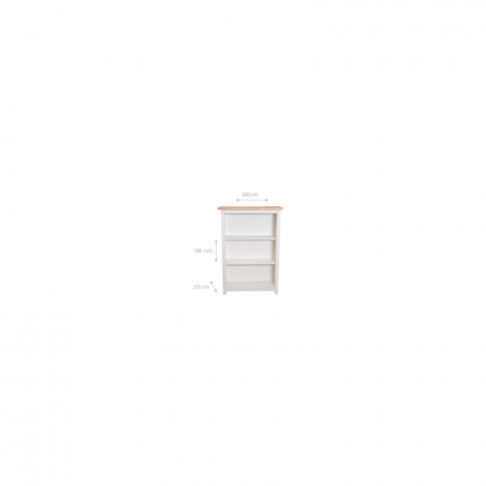 Vitrina mica,  L68*25*H98 cm,  alb/natur antic,  lemn masiv [2]