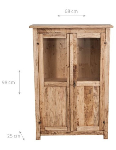Vitrina mica,  L68*25*H98 cm,  natur antic,  lemn masiv [2]