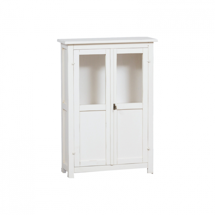 Vitrina mica,  L68*25*H98 cm,  alb antic,  lemn masiv [1]