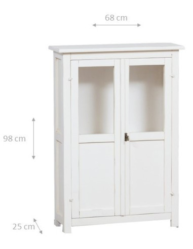 Vitrina mica,  L68*25*H98 cm,  alb antic,  lemn masiv [2]