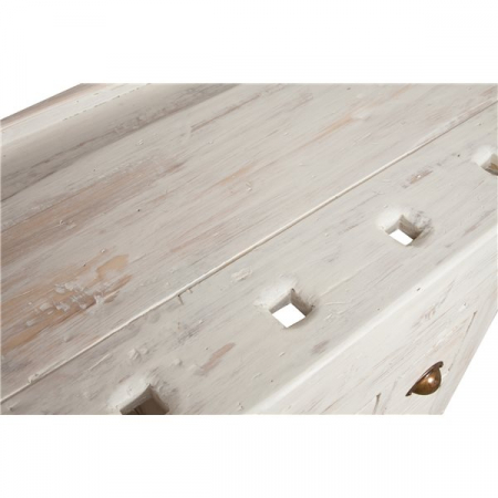 Banc de tamplar,  L116*63*H90 cm, 4 sertare, alb antic, lemn masiv [8]