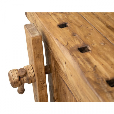 Banc de tamplar, L184*74*H92 cm, usi glisante, natur antic, lemn masiv [8]