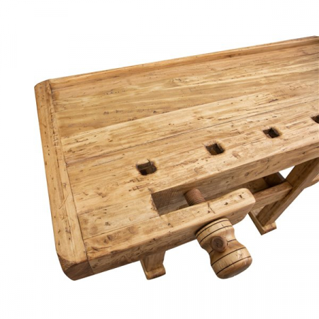 Banc de tamplar, L126*69*H90 cm, natur antic, lemn masiv [5]