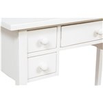 Birou,  L100*48*H80 cm, 5 sertare, alb antic, lemn masiv [3]