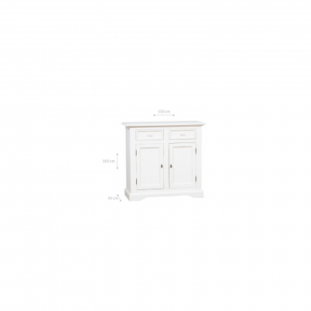 Bufet L110*45*H103 cm,  2 usi 2 sertare,  alb antic [1]