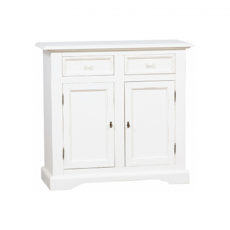 Bufete - Bufet L110*45*H103 cm,  2 usi 2 sertare,  alb antic