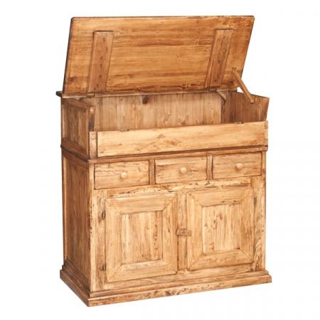 Bufet, L100*55*H101 cm,  2 usi 3 sertare, blat rabatabil, lemn masiv [4]