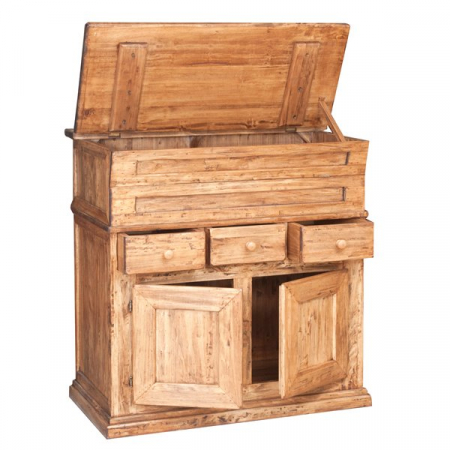 Bufet, L100*55*H101 cm,  2 usi 3 sertare, blat rabatabil, lemn masiv [8]