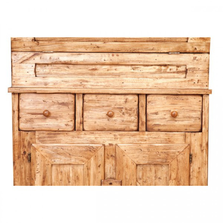 Bufet,  L81*45*H92 cm, 2 usi 3 sertare, blat rabatabil, lemn masiv [8]