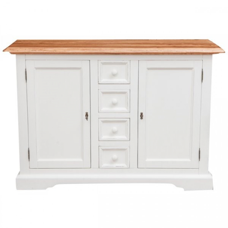 Bufete - Bufet, L135*45*H92 cm, 2 usi 4 sertare, alb/natur