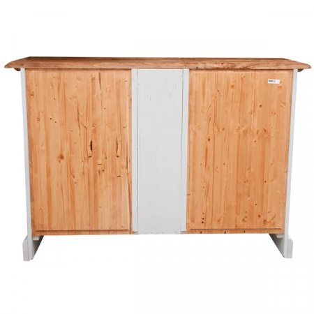 Bufet, L135*45*H92 cm, 2 usi 4 sertare, alb/natur [7]