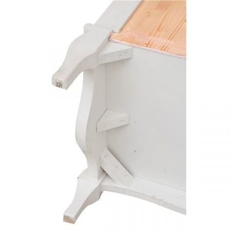 Bufet, L170*42*H90 cm,  2 usi 4 sertare, alb/natur antic [6]