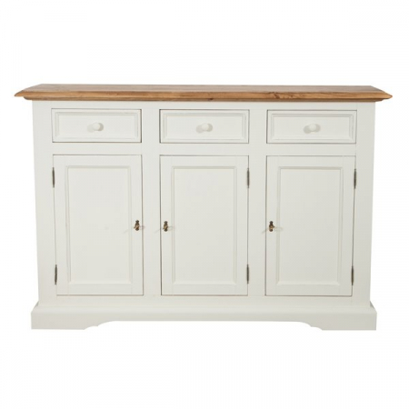 Bufet, L156*45*H103 cm 3 usi 3 sertare, alb/natur antic [1]