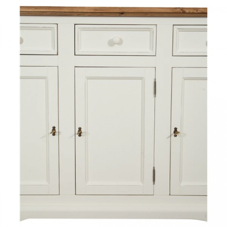 Bufet, L156*45*H103 cm 3 usi 3 sertare, alb/natur antic [3]