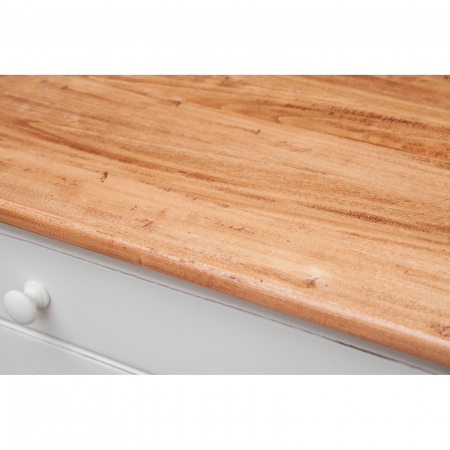 Comoda, L114*48*H99 cm, alb/natur antichizat, lemn masiv [5]