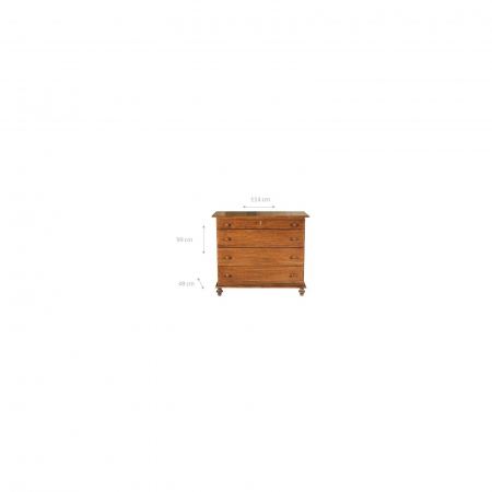 Comoda, L114*48*H99 cm, nuc antichizat, lemn masiv [1]