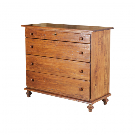 Mobila Dormitor - Comoda, L114*48*H99 cm, nuc antichizat, lemn masiv