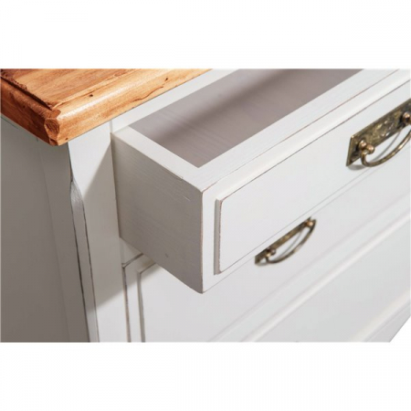 Comoda, L107*47*H80 cm, alb antic/natur antic,  lemn masiv [7]