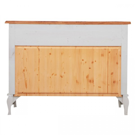 Comoda, L107*47*H80 cm, alb antic/natur antic,  lemn masiv [1]
