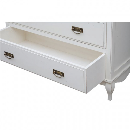 Comoda, L107*47*H80 cm, alb antic/natur antic,  lemn masiv [5]